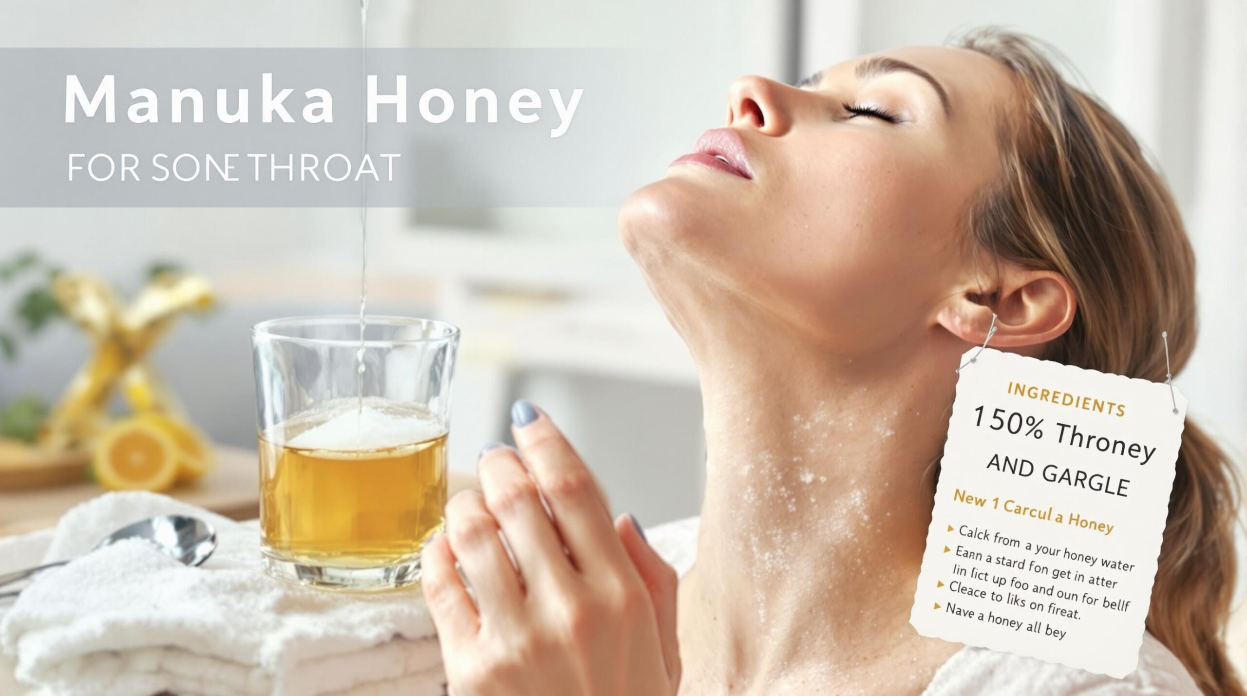 Gargară cu miere Manuka pentru dureri în gât